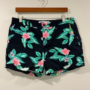 Old Navy Women’s Black Floral Tropical Print Shorts Size 10